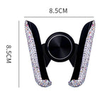 Car Phone Holder Women Diamond Crystal Car Air Vent Mount Clip Mobile Phone Holder Stand in Car Bracket Interior Amagi
