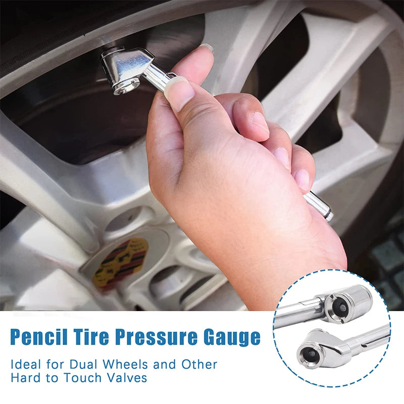 1Pcs Portable Car Tire Air Pressure Gauge 10-120 Psi Auto Truck Motorcycle Bike Tester Pen Shape Emergency Use Auto Accessories