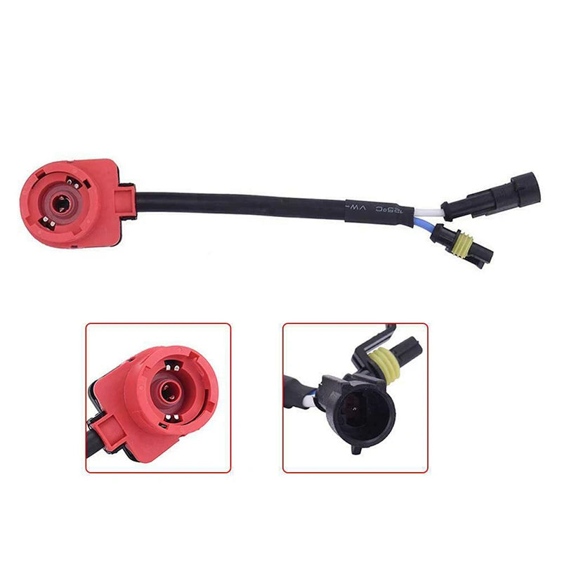 D2S D2R HID Bulb Retrofit AMP Type Aftermarket Ballast Adapter Converter Socket Wire Cable Connector Relay Harness Adapter
