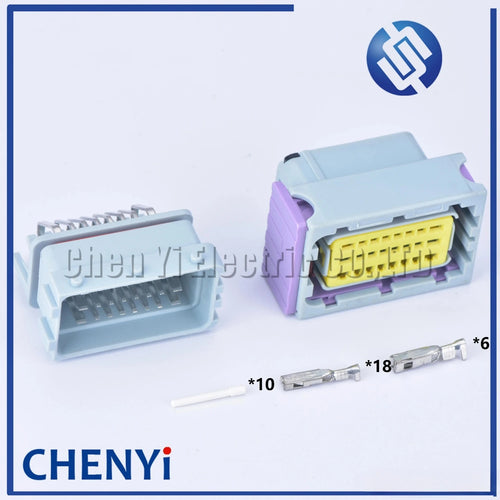 1 kits set 24 pin way aluminum single hole automotive  ecu box with matching connector and Pin 211PC249S0005 211PC249S8005