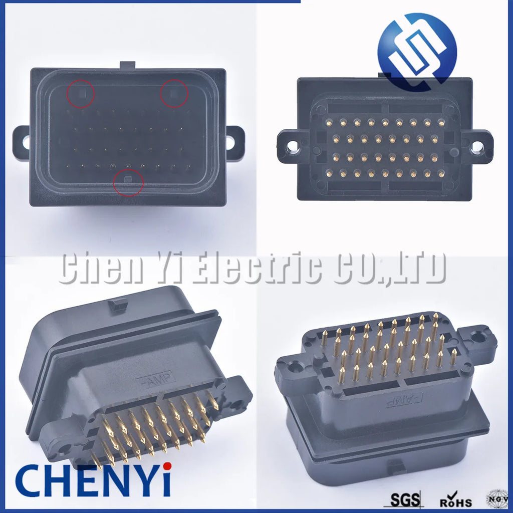 1set 4-1437290-0 2-6447232-3 SUPERSEAL 34 Pin electrical female male Straight PCB Socket Wire-to-Board connector ECU plug