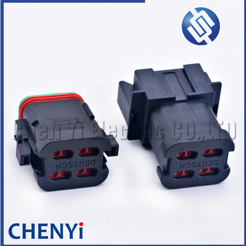 8 Pin Black DT series Connector Waterproof Wire harness plug Socket DT06-8S DT04-8P DT06-8S-E005 DT04-8P-E005 For Deutsch