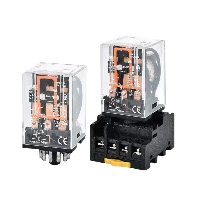 MK2P-I MK3P-I Intermediate Relay, 8/11 Pin Electromagnetic Power Relay with Copper Coil and Silver Contact AC220V DC24V