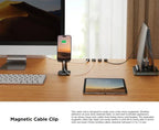 6/12 PCS Magnetic Cable Clips Cable Smooth Adjustable Cord Holder Under Desk Cable Management Wire Keeper Organizer Holder Amagi