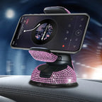 Elegant Rhinestone Car Phone Holder Universal Rotatable Secure Perfect for Easy Navigation and Style Interior Woman Accessories