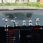 Rabbit Figurine Long-Eared Rabbit Statue Home Office Desktop Decoration Car Central Control Easter Bunny Art Ornaments Amagi