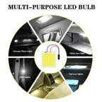 4pcs Car Interior Accessories 18/24/48 SMD T10 4W 12V COB Car Interior Panel LED Lights Lamp Bulb Car Dome Light Panel amagi