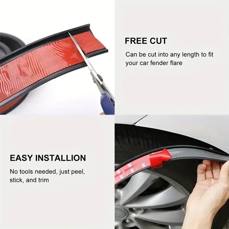 Car Wheel Eyebrow Anti-collision Strip Self-adhesive Carbon Fiber Pattern Full Back Glue Universal Wheel Eyebrow Rubber amabilis