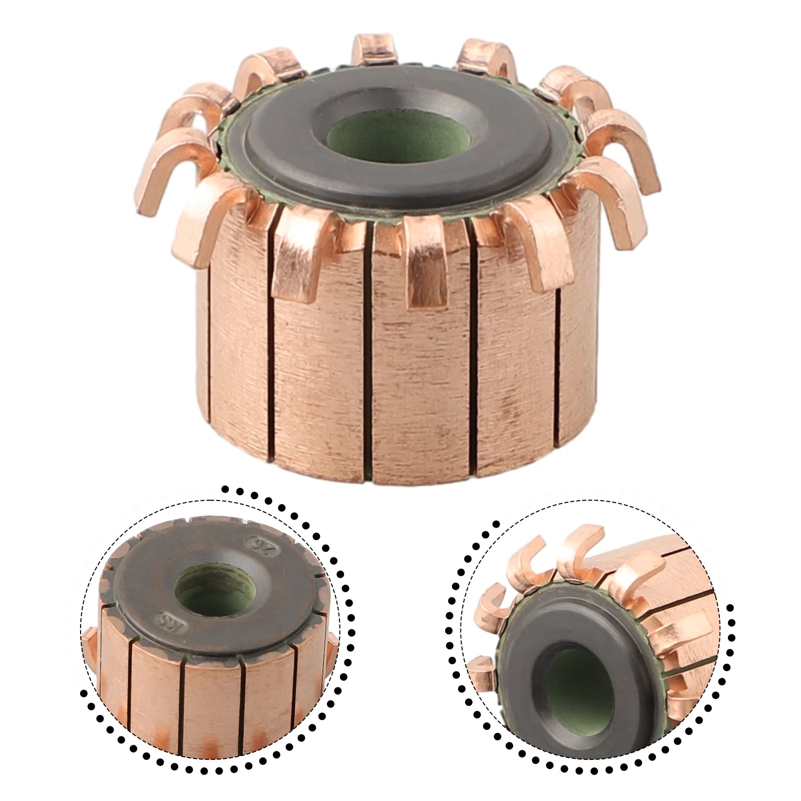 1Pc 23x8x17(18) Mm 12P Teeth Copper Hook Type Electrical Motor Commutator For Power Tools High-speed DC Motors Commutator