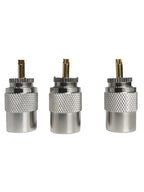 UHF Male Plug & N-Type Male Plug RF Connectors, Gold-Plated Brass Crimp Adapter for RG58 RG59 RG6U Coaxial Cable, Antenna Use