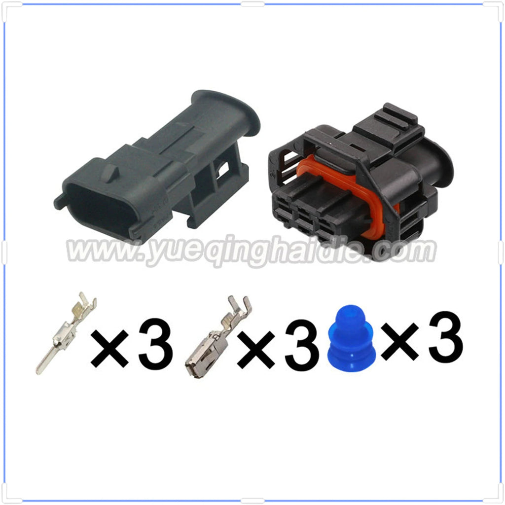 3 Pin Connector Waterproof 3.5mm Male Female Connector Automobile Wiring Harness Cable Plug for Bosch 1928404227 1928403966