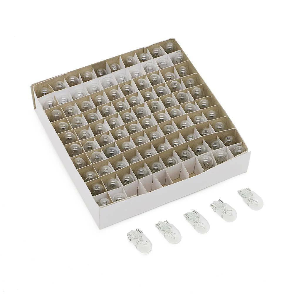 100PCS 194 T10 Clear Wedge Incandescent Instrument Panel Light Bulbs  Cars Trucks Motorcycles Instrument Panel Bulb Lamp