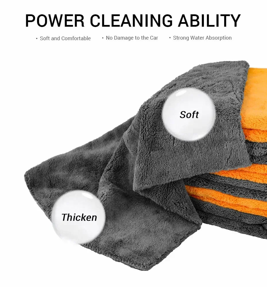 Premium Microfiber Towels Car Care Washing Thicken Towel Car Detailing Drying Cloth Cleaning Tool Auto Wash Accessories Amagi