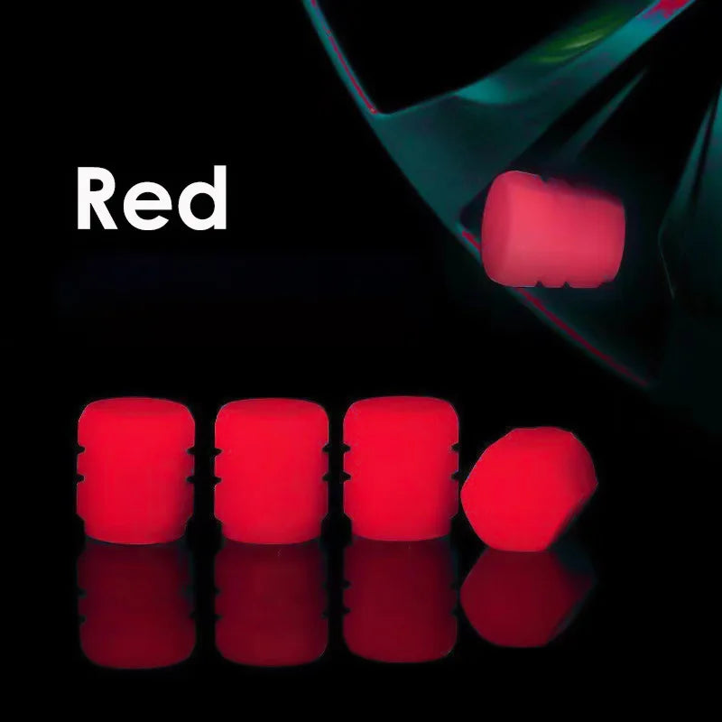 Mini Car Tire Valve Caps Luminous Valve Stem Caps Universal Fluorescent Tyre Nozzles Cover Tyre  wholesale