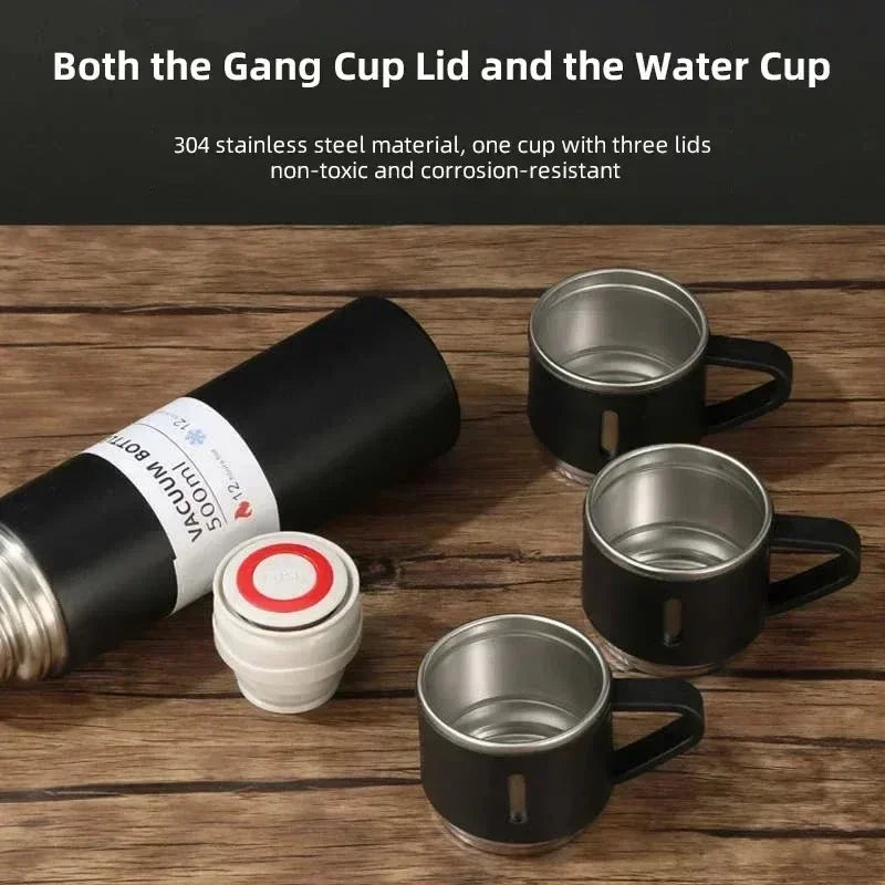 Vacuum Flasks Thermoses Set Thermos for Hot Water Bottle Drinkware Fathers Day Gifts Home Stainless Steel 500ml Thermal Cold