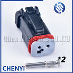 Black 2 Pin excavating machinery Heavy Industry Machinery headlight boom light Wire Harness Plug DT06-2S DT04-2P A B C D 4 types