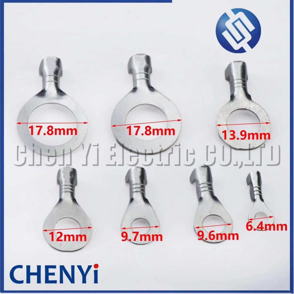 50 Pcs M3/M4/M5/M6/M8/M10/M12 Ring Lugs Eyes Brass tin plating Crimp Terminals Cable Lug Cold Pressure O Type Wiring Nose Pin