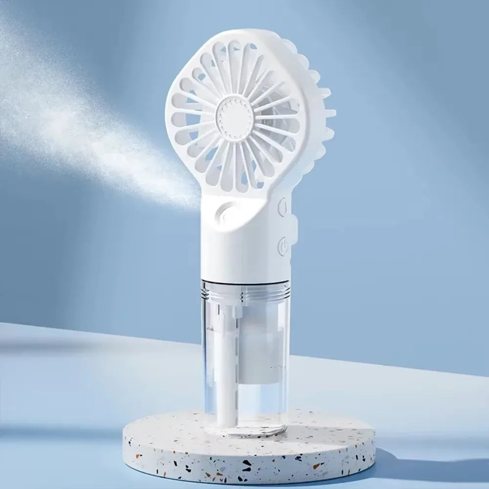 Portable Handheld Spray Fan - Mini Air Cooler with Water Refill, Humidifying Function & Powerful Airflow for Personal Use Amagi