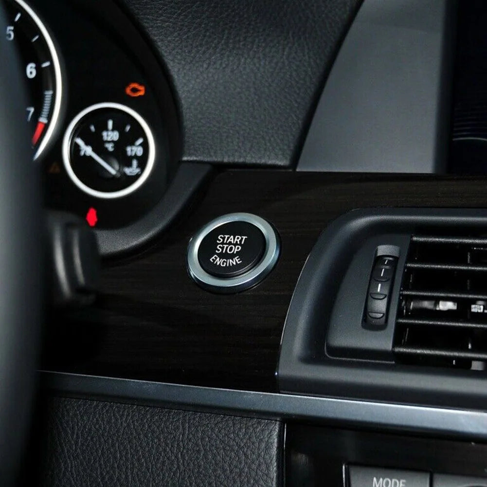 Car Start Stop Engine Button Switch Cover For BMW E70 X6 E71 X1 E84 X3 E83 Black Car Engine START Button Replace Cover