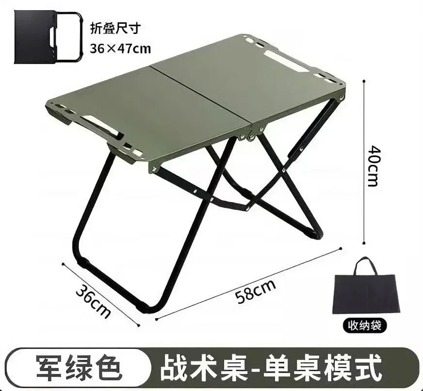 Multi Functional Outdoor Folding Table for Self Driving Hiking Convenient Metal Small Table Can Be Spliced To Hang Items Amagi