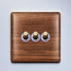 86x86mm Solid Wood Embedded Power Outlet - Childproof EU/RU/FR Socket, Fireproof Vintage Panel for Industrial & Villa Use