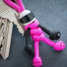 Handmade Building Block Keychain Biker Helmet Pendant Bag Rope Braided Paracord Backpack Doll Hanging Buddy Pendan Amagi