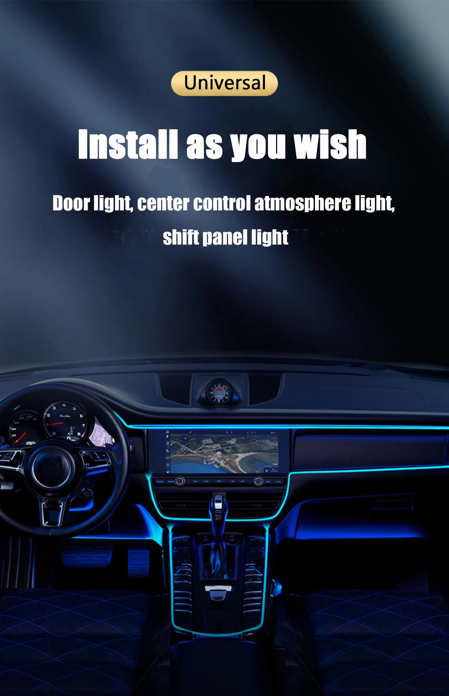 1M/3M/5M USB LED Ambient Light For Car LED Panel Dashboard Neon Strip Interior Decorations Atmosphere EL Light Line Tube With
