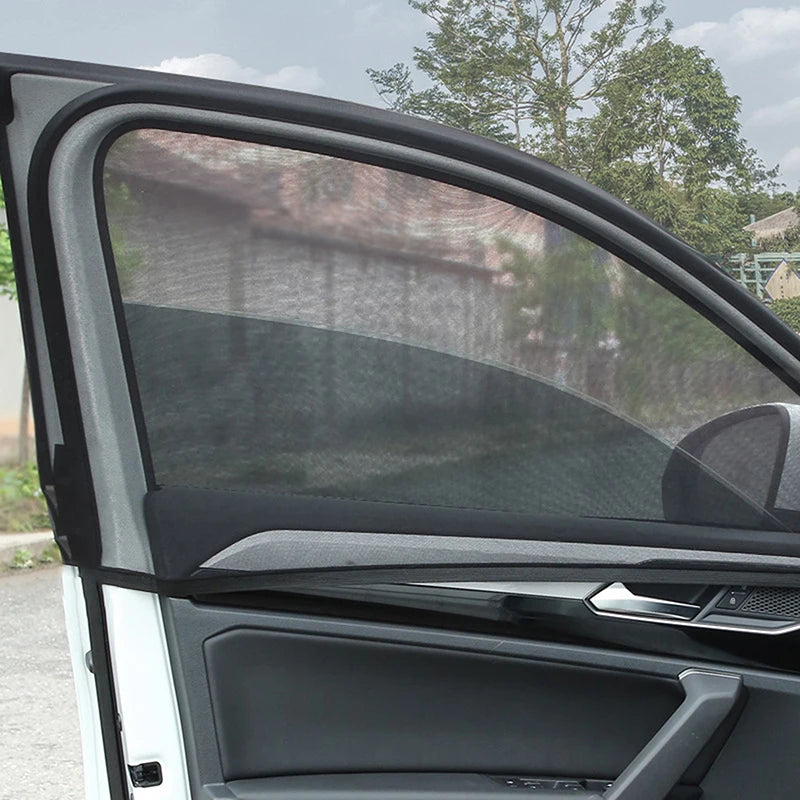 Car Sunshade Curtains Summer Mosquito Proof Curtains Universal Side Window Mesh Net Breathable Sunshade Auto Accessories Black