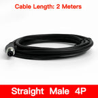 2m M8 Sensor Connector Cable, Straight & Right Angle Options, Male/Female, 3/4/5/6/8 Pin, Waterproof Molded Plug for Industry