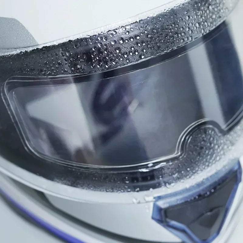 Crystal-Clear Helmet Anti-Fog Film–Nano Rain-Repellent Visor Shield for Day/Night Riding, Zero Distortion, Easy DIY Application