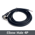 2m M12 Waterproof Sensor Cable, Male & Female Connector, 4/5/8/12 Pin, Integrated Injection Molded for Industrial Automation