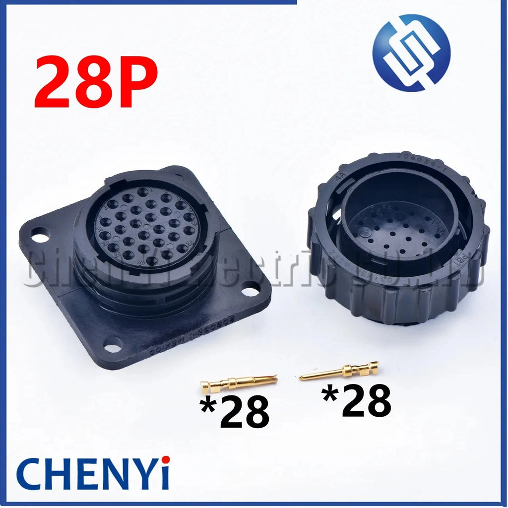 28 Pin male or female Circular Wiring Connector Electricity Plug 206039-1 206038-1 With gold-plating Pins