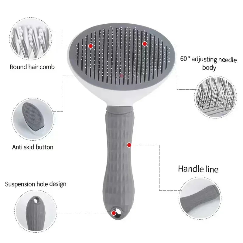 Pet One-touch De-shedding Pet Comb De-shedding Cat Comb Automatic Fading Grooming Dog Comb Hair Brush Amagi