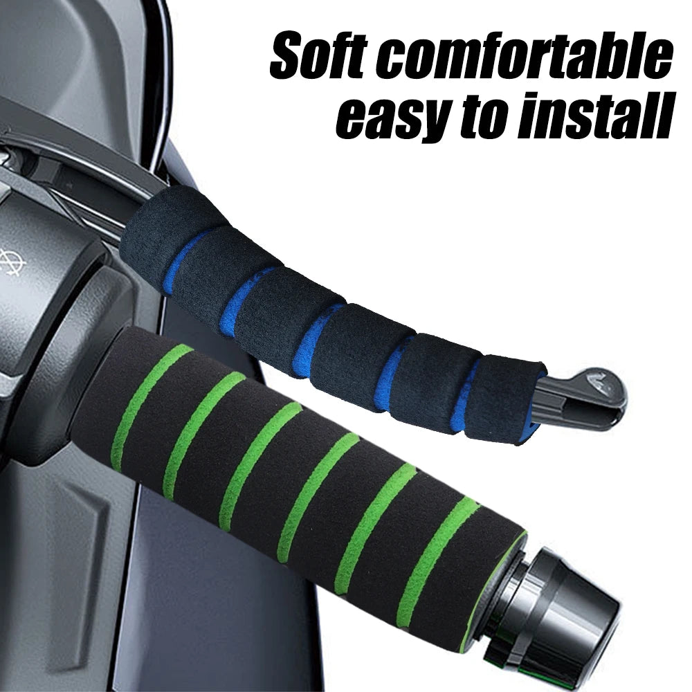 4pcs Universal Grip Comfort Sponge Foam Handle Bar Motorcycle Dirt Bike E-bike Grip Cover Non-slip Soft Handlebar Bicycle Part