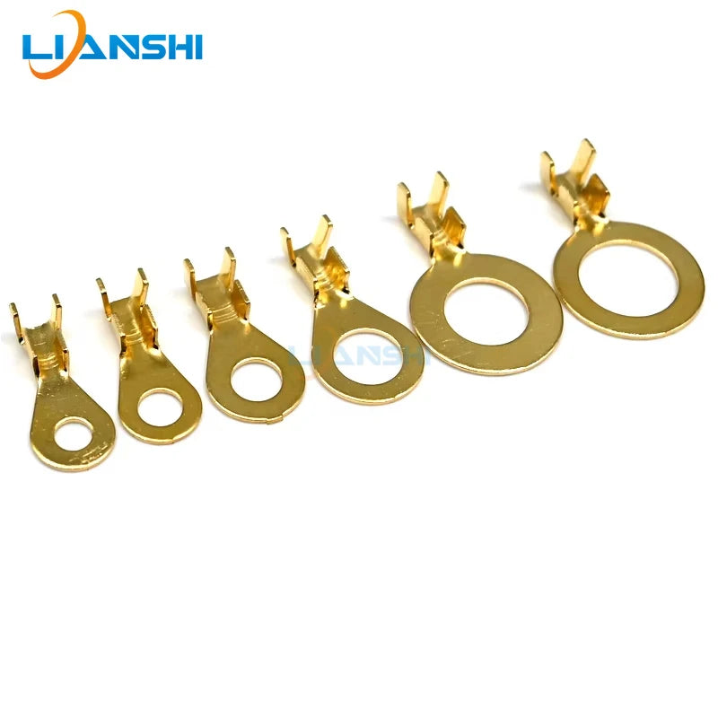 50pcs Circular terminal block 4.2/5.2/6.2/8.2 connection nose for battery terminals. 0.8mm thick, pure copper.