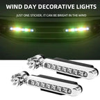 Wind Powered Car LED 8 LED DRL Daylight Running Light Auxiliary Lighting Rotation Fan Lamp Automobile Day Time Headlight Amagi