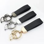 Car Sleek Carbon Fiber Style Keychain - 360° Rotatable, Universal Fit with Anti-Lost D-Ring, Durable for Men & Women Amagi