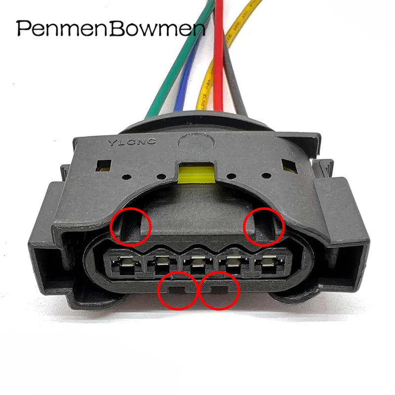 1 Set 5 Pin Auto Air Flow Meter Senso Electrical Cable Connector Wire Harness Plug For BMW E46 E81 E87 E90 E91 09441552 50290892