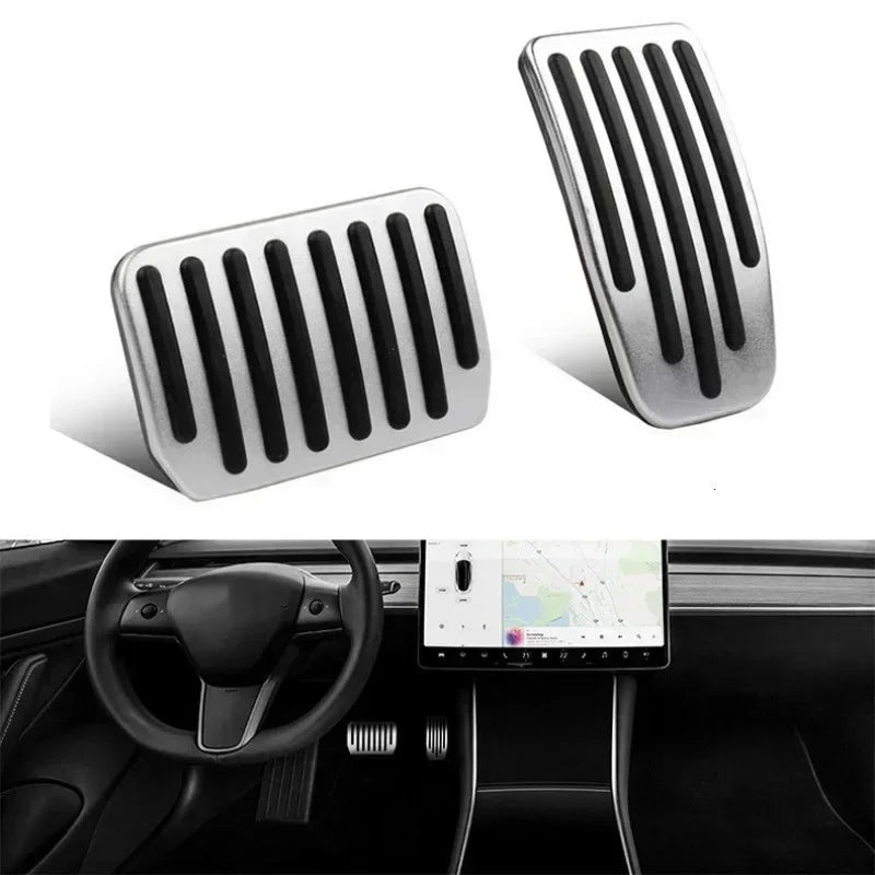 For Tesla Model 3/Y Aluminum Pedal Cover 2 Pack Accessories 2019-2024 Foot Pedal Pads Anti-Slip Performance Accelerator amagi
