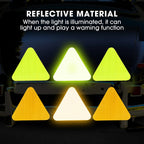 Car Reflective Stickers Night Light Safety and Warning Triangle Reflector Rear Light Sign Strips Exterior Decoration Accessories