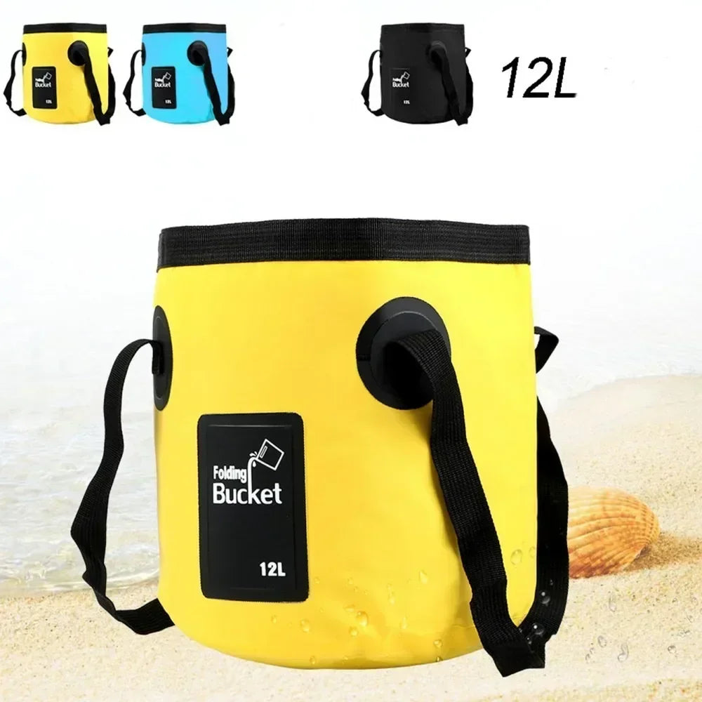 12/20l Portable Foldable Water Bucket Fishing Bucket Folding Water Container For Travelling Camping Hiking Fishing Washing Amagi