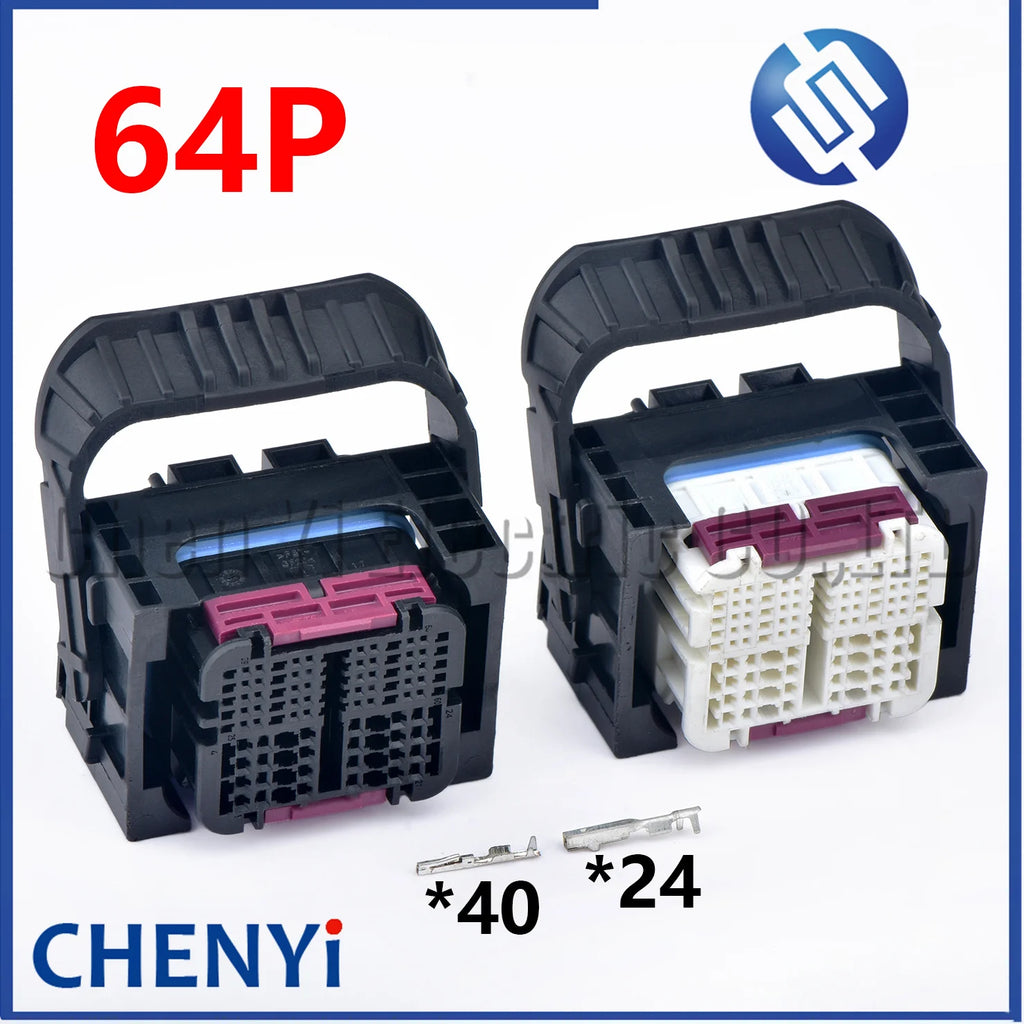 64 Pin Automotive waterproof connector engine Computer board ECU plug 9302475-01 1-2208825-1 1-2208825-2