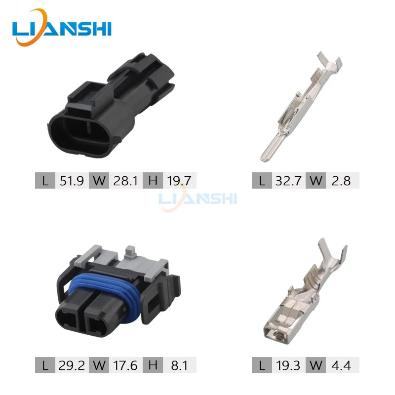 MG652520-2 Automotive waterproof connector H11/H8/881 headlight fog lamp 2p male and female plug with terminal 12065279
