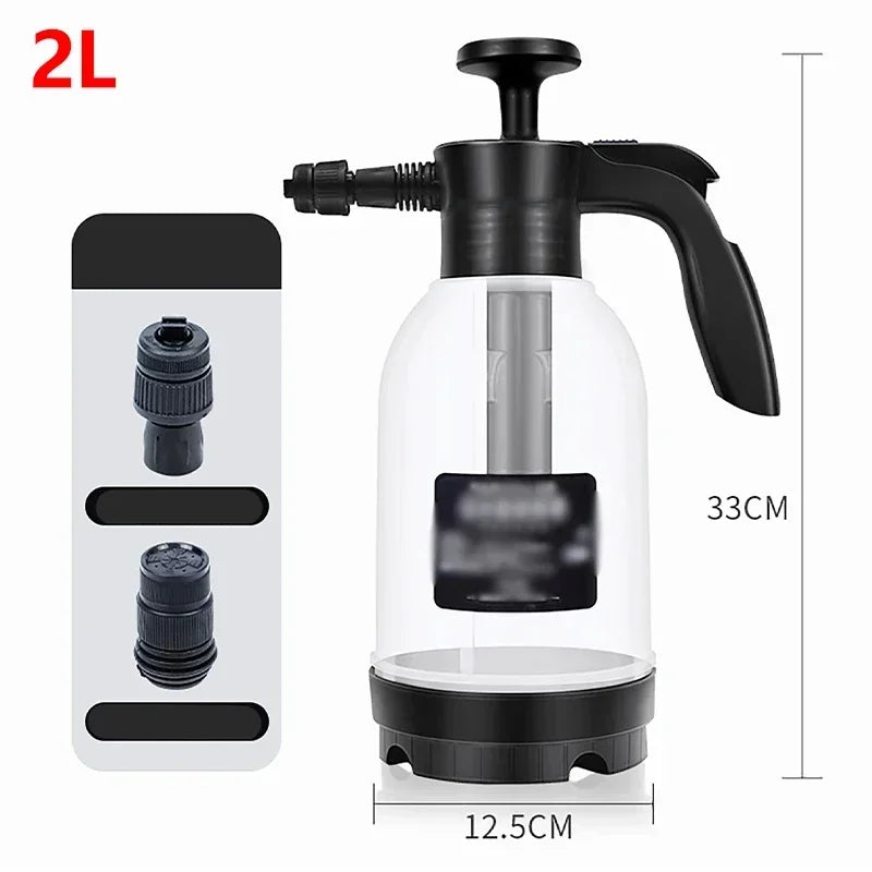 Car 2L Hand Pump Sprayer Pneumatic Washer Foam Snow Foam High Pressure Wash Spray Bottle for Car Home Cleaning Tool Amagi