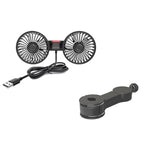 Car Seat Back Cooling Fan USB Charge Dual Head Fan 360 Degree Rotation Portable Cooler 3-Speed Super Wind Car Accessories