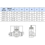 10/50/200 PCS HVFF Air Manual Valve 4mm 6mm 8mm 10mm 12mm, Pneumatic Push In Quick Joint with Manual Current-Limiting Control