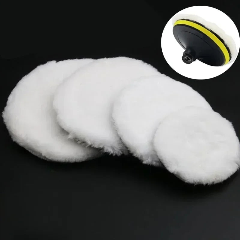 3 4 5 6 7 inch Wool Polishing Disc Car Waxing Polishing Buffing Car Paint Care Polisher Pads Auto Washing Accessories