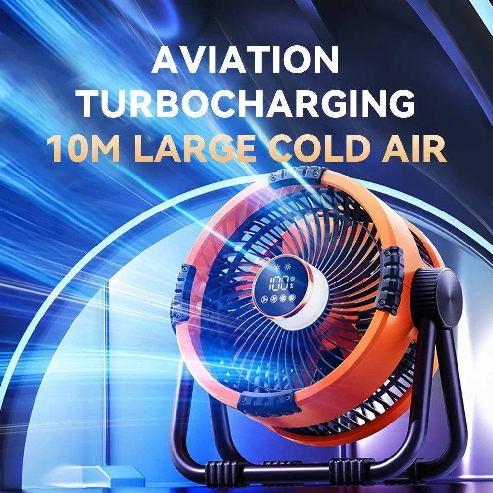 Camping Ceiling Fan 20000mAh Rechargeable USB with Power Bank LED Light Hook Air Circulators Wireless Ceiling Motorcycle Amagi