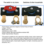 12V  Car Battery  Cut Off Switch Disconnect  Isolator Cut-off Power Cutoff  Switch Circuit Breaker Parts  For Car/Rv/Boat