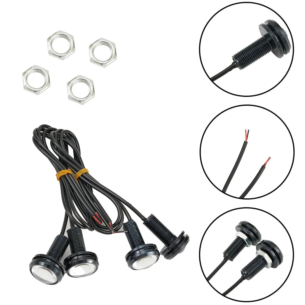 4Pcs LED Car Auto DRL Daytime Running Lights 12V 15W  White Backup Lamp Automobiles Reversing Parking Signal Lamp